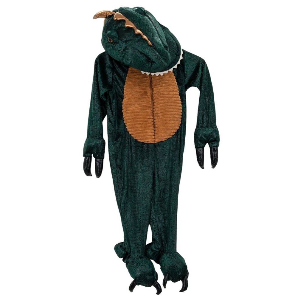Hallows Eve Dinosaur Dragon Costume Toddler 4T Jumpsuit 1/2 Zip-Up Pretend Play